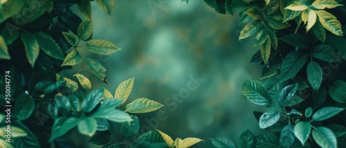 Green and Yellow Leaves in Nature
