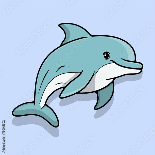dolphin fish cartoon vector icon illustration