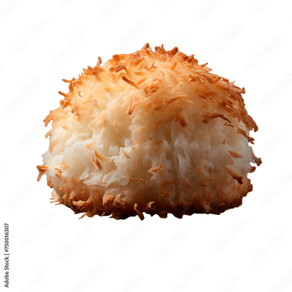 Fototapeta premium A coconut macaroon isolated on transparent background, png