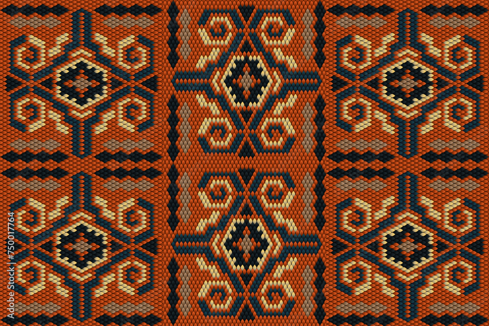 Pattern, ornament  ethnic, folk, geometric, mosaic for fabrics, interiors, ceramics and furniture in the Latin American style.