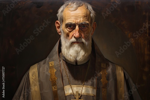 Saint Augustine of Canterbury oil painting illustration