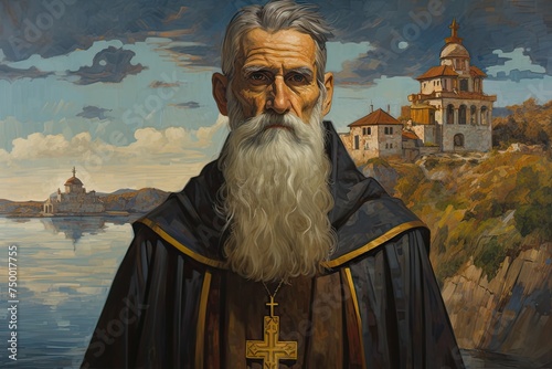Saint Irenaeus oil painting illustration photo