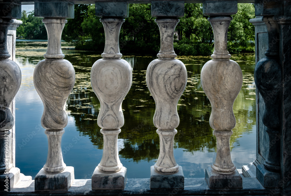 Fototapeta premium Balustrade with marble balusters.