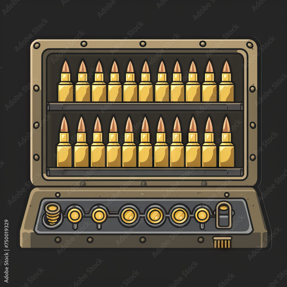 Ammo Counter - A display showing the amount of ammunition or charges remaining for weapons or abilities. Vector Icon Illustration. Icon Concept Isolated Premium Vector. Ammo Counter - A display showing the amount of ammunition or charges remaining for weapons or abilities. Vector Icon Illustration. Icon Concept Isolated Premium Vector.