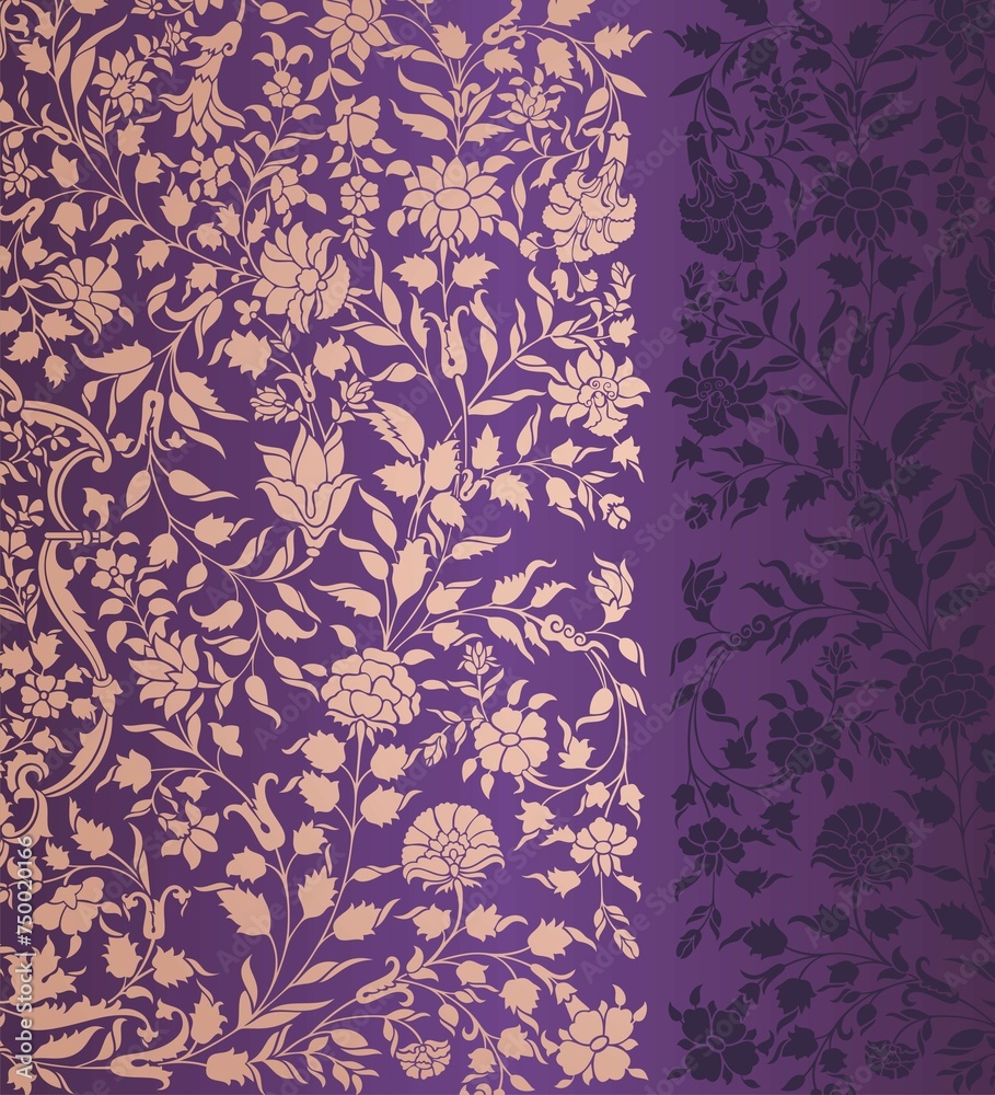 wedding card design, traditional paisley floral pattern , royal India wedding card design, traditional paisley floral pattern , royal India