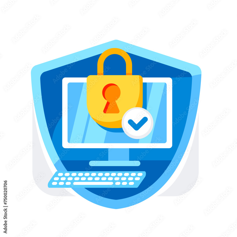 Vector illustration of Secure VPN connection in cute cartoon style. Vector illustration of Secure VPN connection in cute cartoon style.