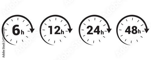  symbol work time, delivery and service time, isolated green on white , Vector illustrationeps10