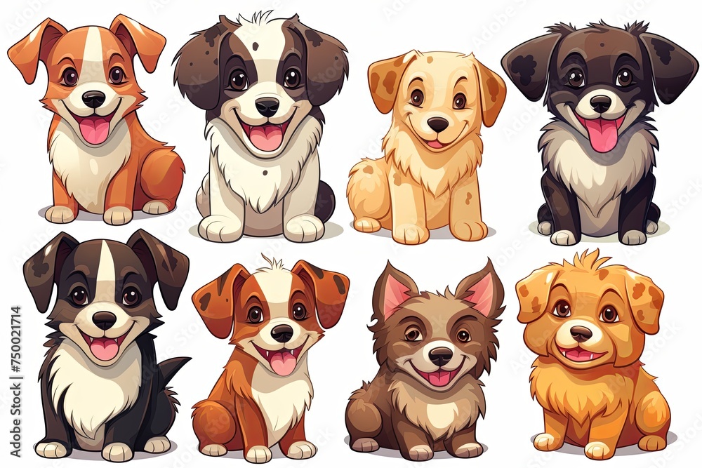 Printable cute pets animal doodle sticker clipart cartoon Illustration ...