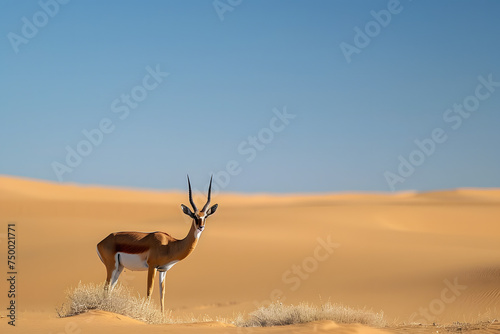 Antelope is in the wildlife outdoors in Africa in desert