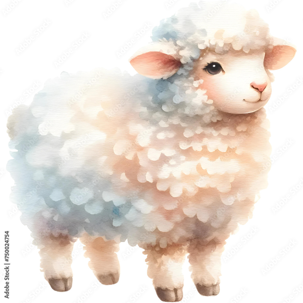 Farm and animal elements, Farmland Nature Village making watercolor illustration Farm and animal elements, Farmland Nature Village making watercolor illustration