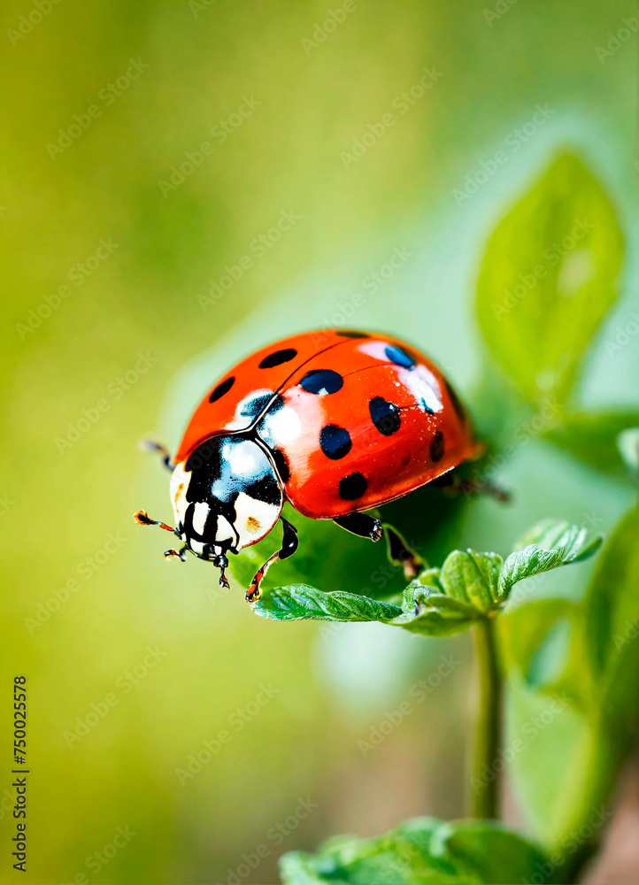 ladybug on the grass close-up. Selective focus. ladybug on the grass close-up. Selective focus.