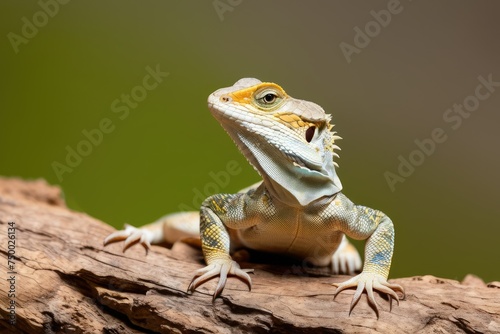 a high quality stock photograph of a single happy satisfied box lizard reptile full body isolated on a white background © ramses