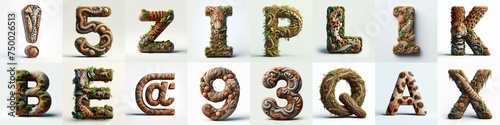 Animal lettering 3D. AI generated illustration