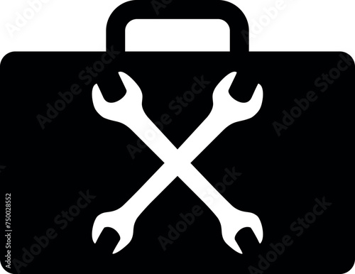 Silhouette of Repair Kit Icon in Flat Style. Vector Illustration.