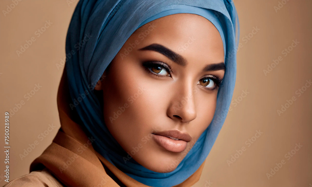 portrait of a Muslim woman in hijab. Selective focus. portrait of a Muslim woman in hijab. Selective focus.