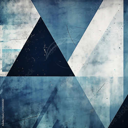 grungy background with blue and grey patterned lines  punctured canvases  dark indigo and sky-blue  sharp angles  abstract minimalism appreciator  1 1.
