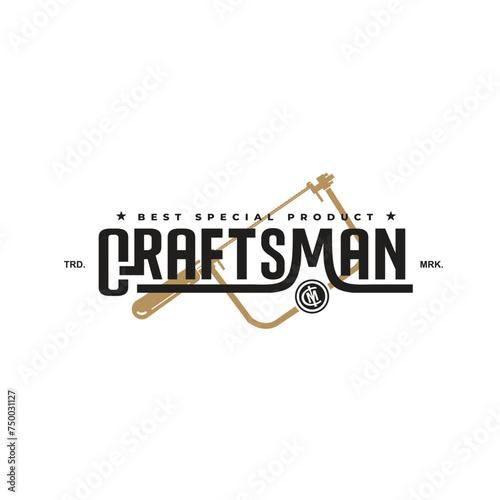 Vintage retro hipster craftsman. Carpentry tools silhouette icons on white background