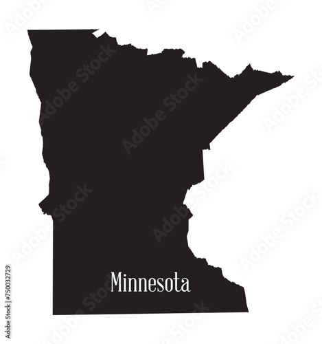 Minnesota State Silhouette Map