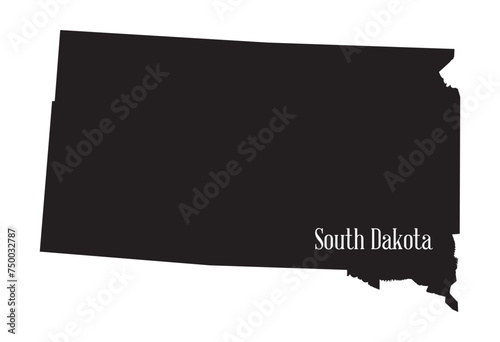 South Dakota Silhouette Map