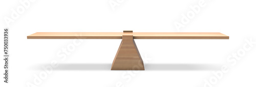 Seesaw 3d Front view illustration isolated on transparent background. balancing on seesaw 3d render. 3d illustration	