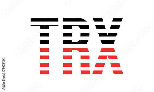 TRX three initial letter iconic line negative space minimal logo design vector template. monogram, abstract, wordmark, business, typography, minimalist, brand, company, flat, modern, unique, simple