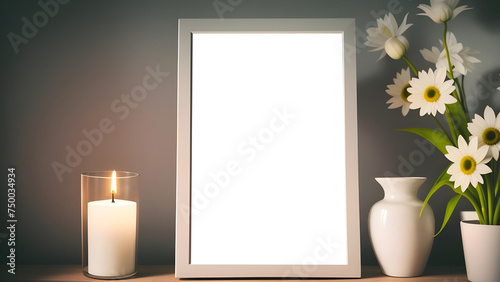 Beautiful photo frames on cozy background for pictures