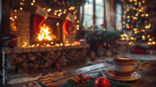 Sipping hot cocoa by the fireplace  with stockings hung and the scent of cinnamon in the air.