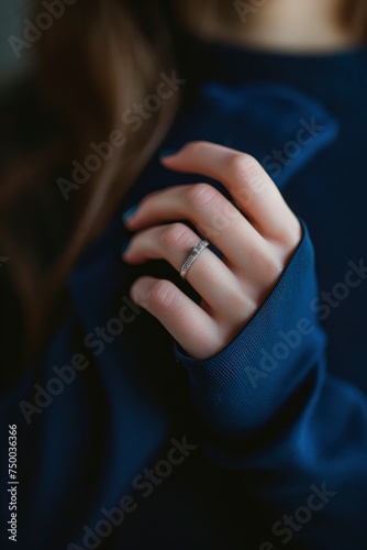 Glamour of Love, Close-up of a Woman Beautiful Hand Adorned with a Ring, Perfect for Capturing Romance and Valentines Day Spirit © EMRAN