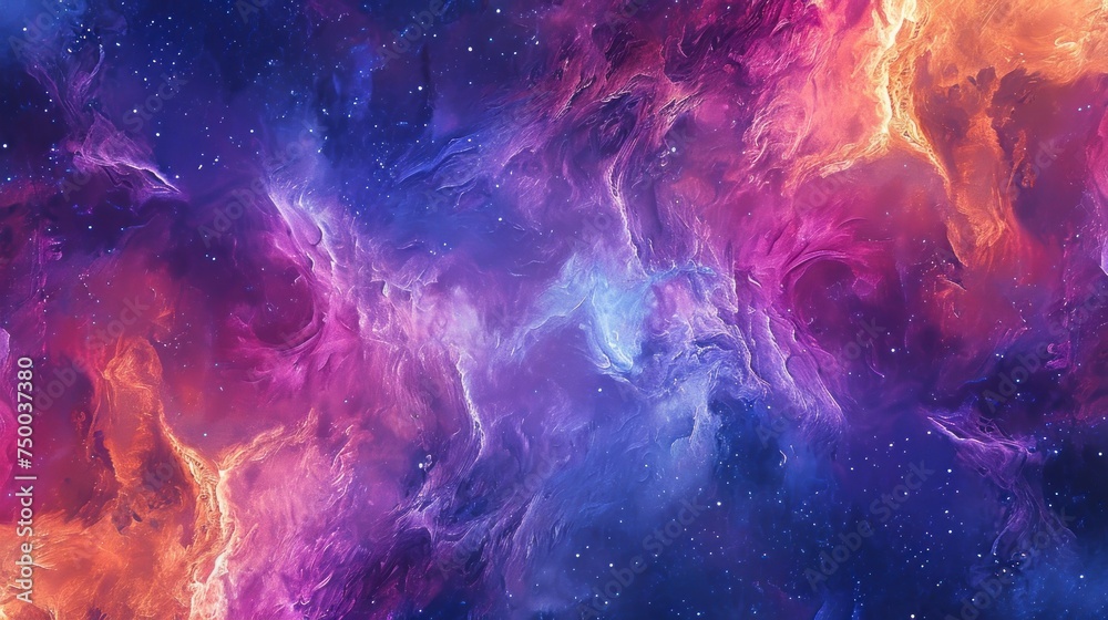 Colorful cosmic clouds and stars in a vibrant galaxy Colorful cosmic clouds and stars in a vibrant galaxy