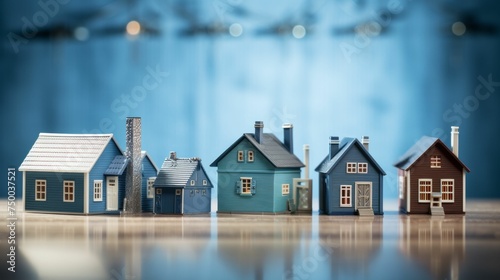 Wallpaper Mural Miniature Houses Displayed on Table Torontodigital.ca