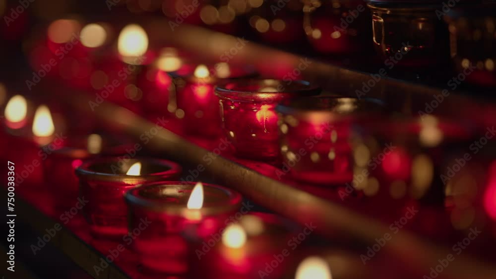 Wax Candles Night Lights Bokeh For Holy Religious Ceremony Wax Candles Night Lights Bokeh For Holy Religious Ceremony