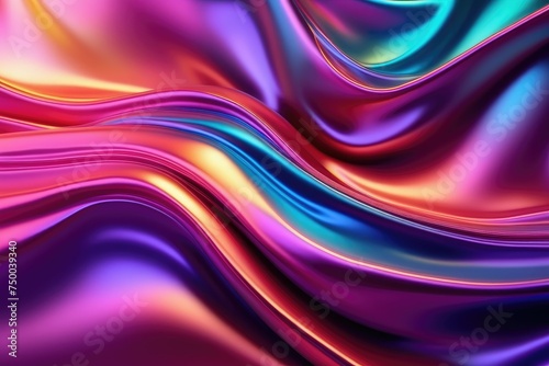 Holographic silk background, abstract iridescent gradient background