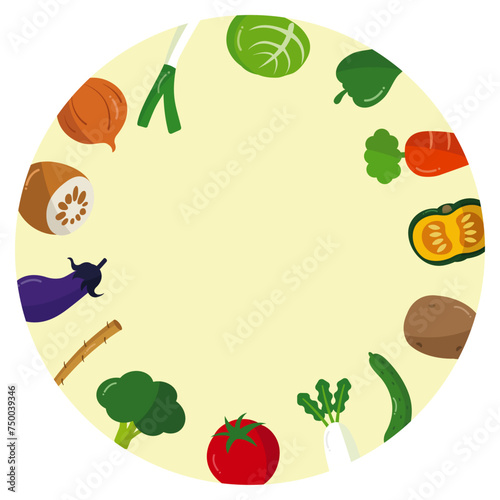 かわいい野菜の丸フレーム