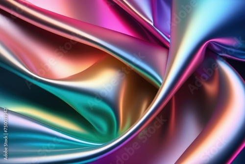 Holographic silk background, abstract iridescent gradient background