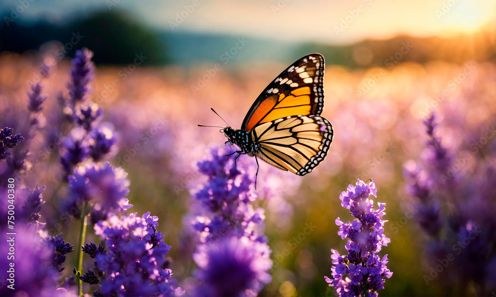 butterflies on lavender flowers. Selective focus. butterflies on lavender flowers. Selective focus.