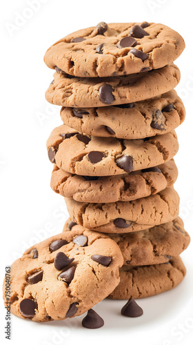 Towering Stack of Chocolate Chip Cookies