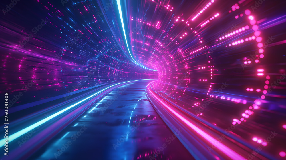 Futuristic Neon Tunnel Illumination Futuristic Neon Tunnel Illumination