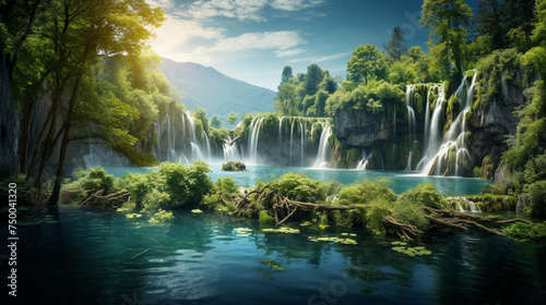 Waterfalls plitvice Lakes National Park, Croatia