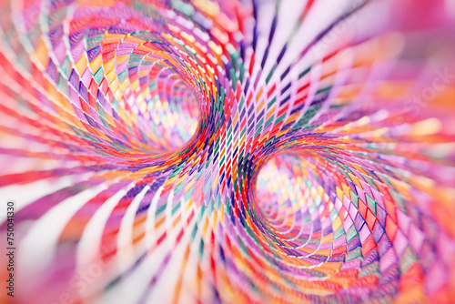 3d illustration of a portal from a circle,  walkway.   A close-up of a  colorful tunnel. © Виталий Сова