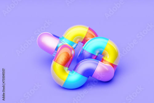 3D multicolor geometric shapes . Abstract design elements. Dynamic abctract pattern, 3D illustration