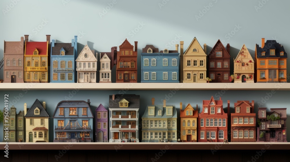 Toy Houses Arranged on Shelf Toy Houses Arranged on Shelf