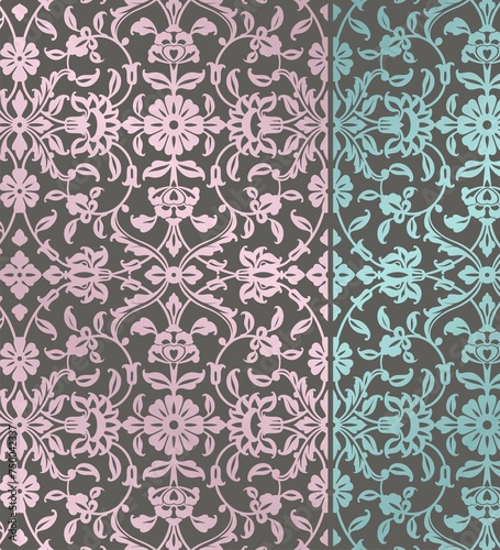 Wallpaper Mural wedding card design, traditional paisley floral pattern , royal India	 Torontodigital.ca