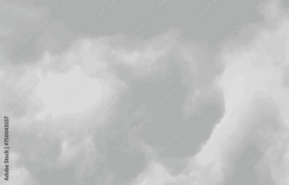 white cloud background of smoke texture. misty fog effect, mist vector cloud, fog, and smoke design element. cloud texture. Gray smoke cloud vector mist or fog background.
