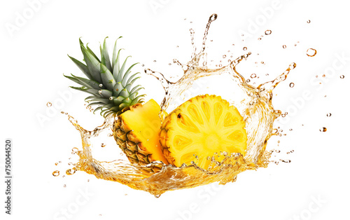 Airborne Refreshment Flying Pineapple Slice and Juice Splash