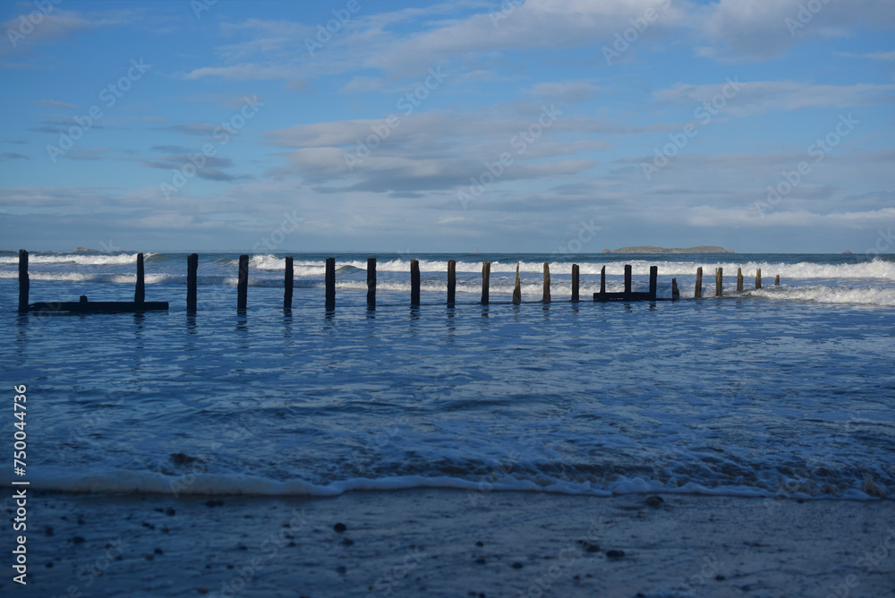 Plage du Sillon et brise-lames à Saint-Malo