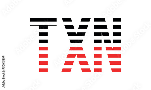 TXN three initial letter iconic line negative space minimal logo design vector template. monogram, abstract, wordmark, business, typography, minimalist, brand, company, flat, modern, unique, simple
