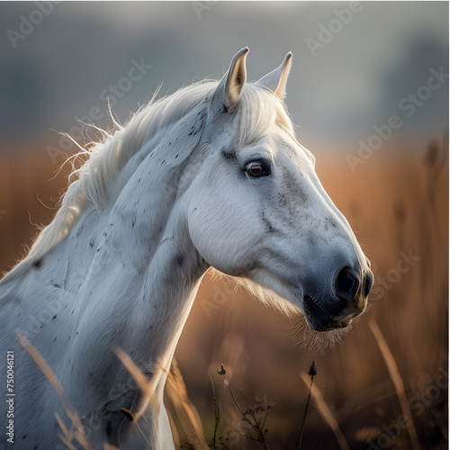 portrait of a white horse