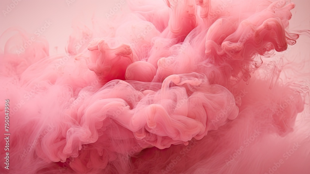 Soft Pink Smoke with Easy Flow. Red/Pink Fog in Dense Cloud with Colorful Hues Soft Pink Smoke with Easy Flow. Red/Pink Fog in Dense Cloud with Colorful Hues