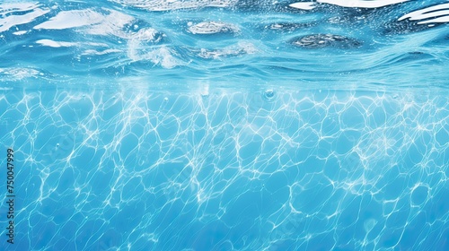 Soothing Water Background. Blue Ocean Waves Creating a Calm Summer Pool and Beach Scene
