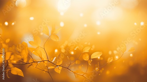 Yellow Nature Blurred Background. Abstract Bokeh of Summer Dull Yellow and Orange Glare Wide View of Nature